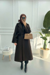 Arm Belted Cashmere Coat Bitter Coffee