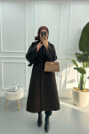 Arm Belted Cashmere Coat Bitter Coffee