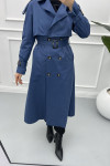 Trench Coat with Sleeve Belt Indigo