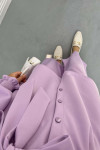 Sleeve Ribbed Suit Lilac