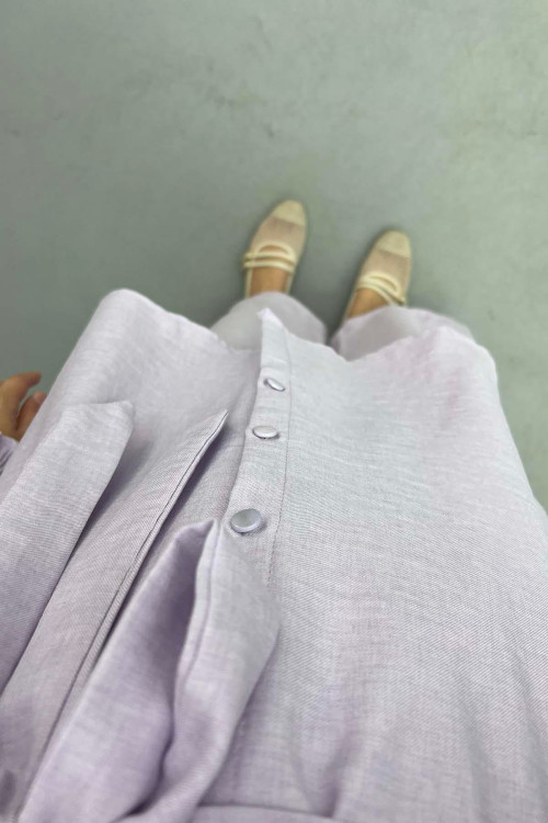 Sleeve Ribbed Suit Lilac