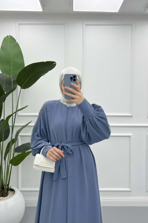 Arm Stone Abaya Indigo