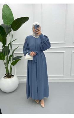 Arm Stone Abaya Indigo