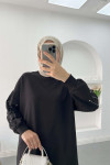 Stoned Sleeve Tunic Black