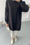 Stoned Sleeve Tunic Black