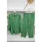 Sleeve and Collar Stoned Suit Green