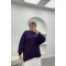 Sleeve Slit Three Thread Sweatshirt Plum