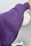 Sleeve Slit Three Thread Sweatshirt Plum