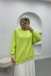 Sleeve Slit Three Thread Sweatshirt Neon Green