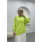 Sleeve Slit Three Thread Sweatshirt Neon Green