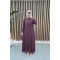 Striped Sleeve Abaya Plum