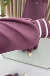 Striped Sleeve Abaya Plum