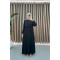 Striped Sleeve Abaya Black