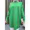 Pearl Buttoned Sleeve Tunic Green