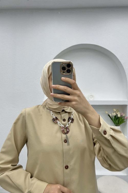 Necklace Shirt Beige