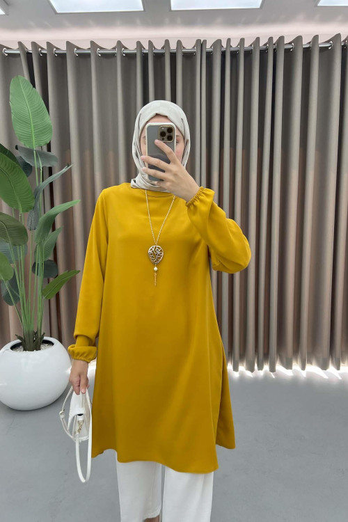 Necklace Tunic Set Mustard