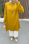 Necklace Tunic Set Mustard