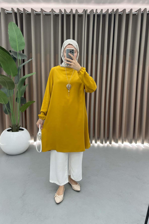 Necklace Tunic Set Mustard