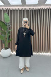 Necklace Tunic Set Black