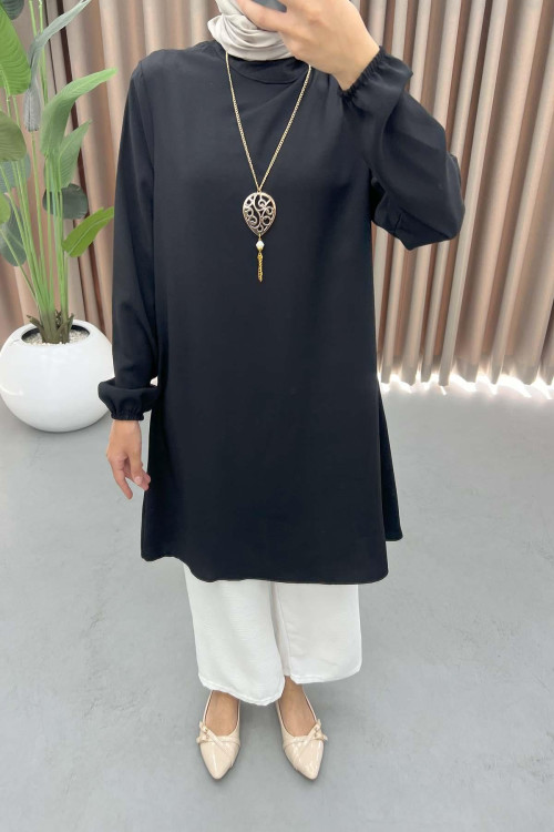 Necklace Tunic Set Black