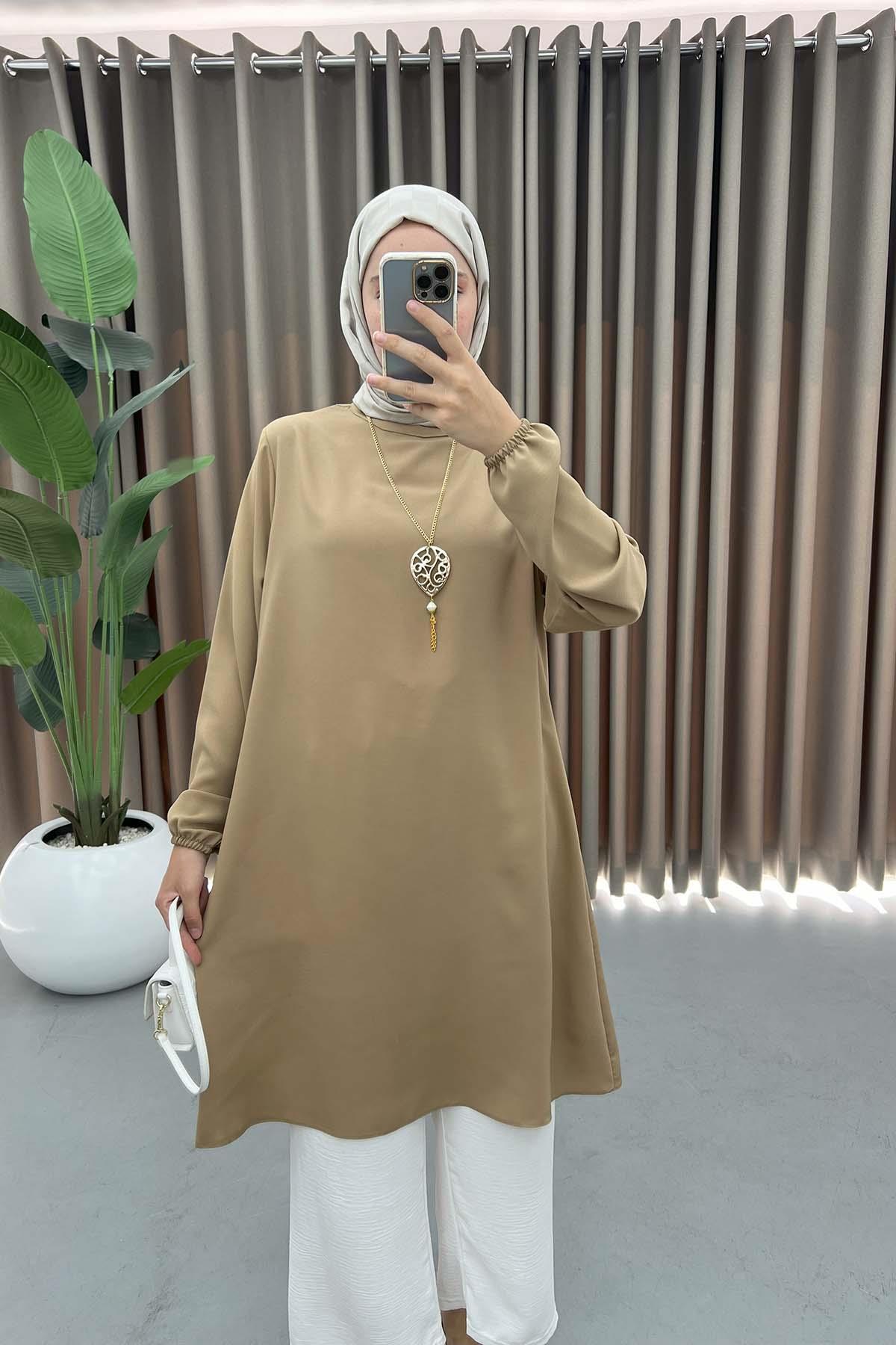 Necklace Tunic Set Milky Coffee