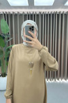 Necklace Tunic Set Milky Coffee