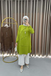 Tunic with Necklace Oil Green