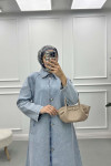 Denim Trench Coat Light Blue