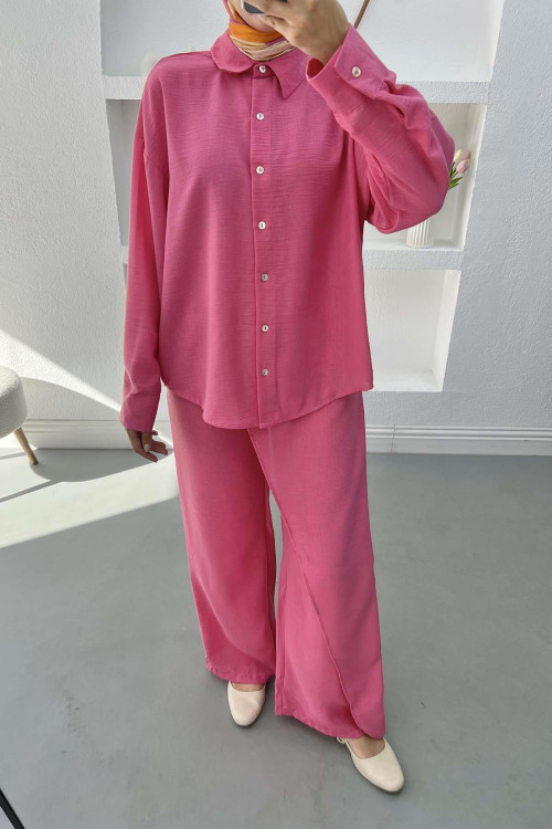 Double Breasted Trouser Suit Pink