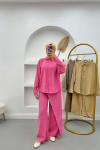 Double Breasted Trouser Suit Pink