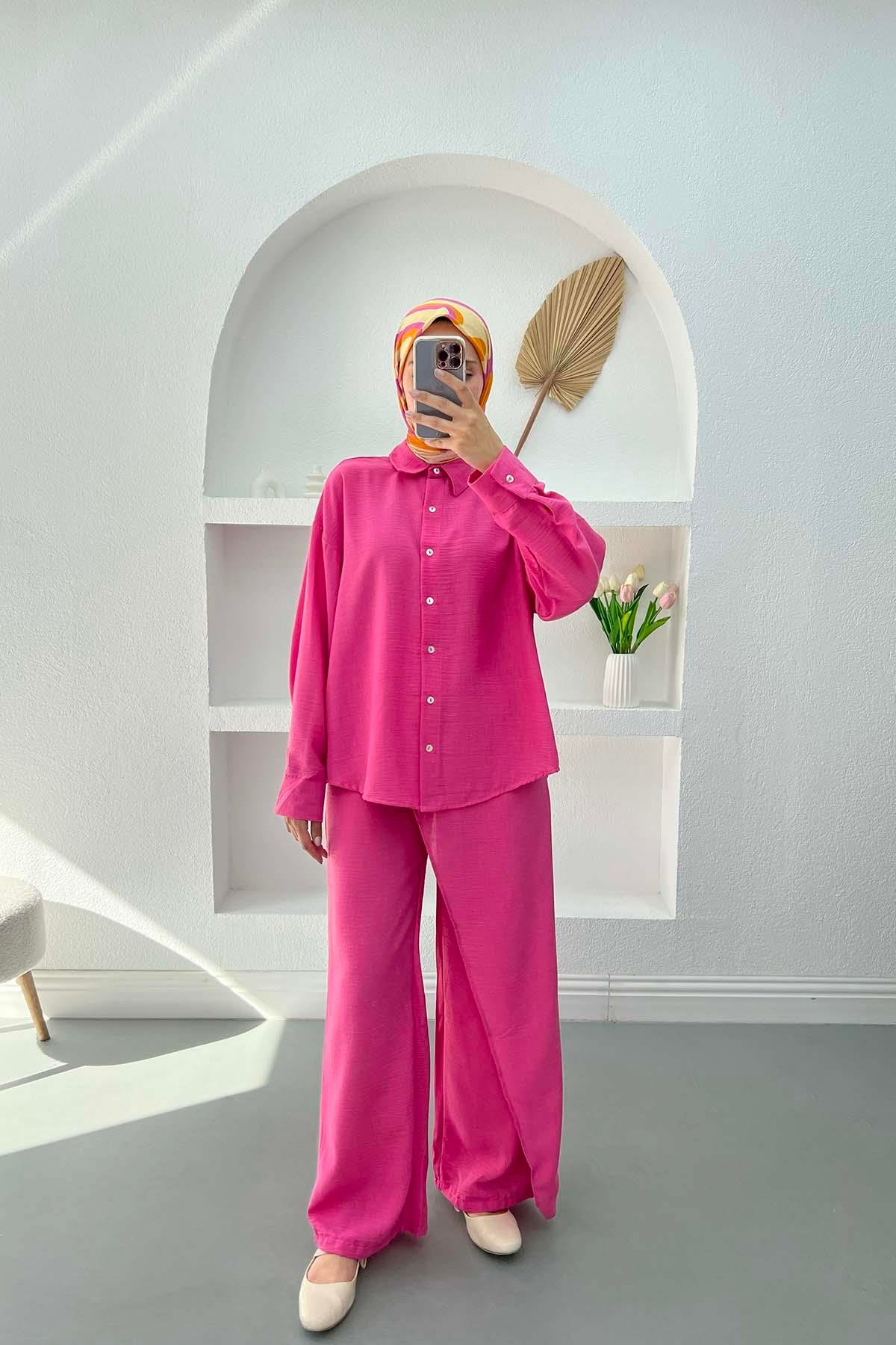 Double Breasted Trouser Suit Pink