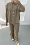 Double Breasted Trouser Suit Mink