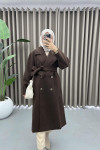 Double Breasted Collar Alternative Coat Bitter Coffee