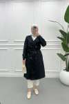 Double Breasted Trench Coat Black