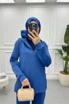 Small Stone Hooded Suit Navy Blue