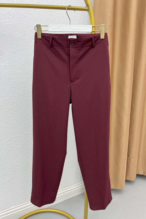 Fabric Trousers Claret Red