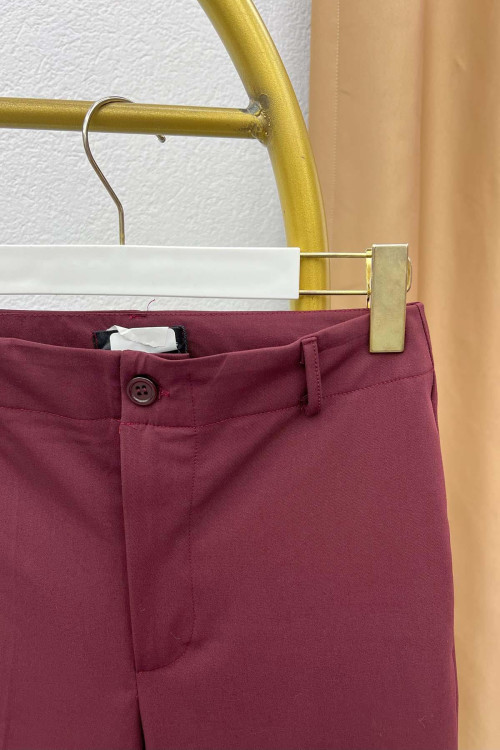 Fabric Trousers Claret Red