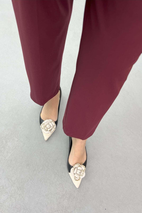 Fabric Trousers Claret Red