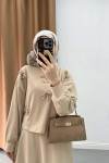 Ribbon Skirt Suit Beige