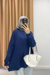 Oysh Tunic with Ribbon Navy Blue