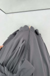 Belted Ruffle Abaya Anthracite