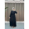 Belted Ruffle Abaya Black