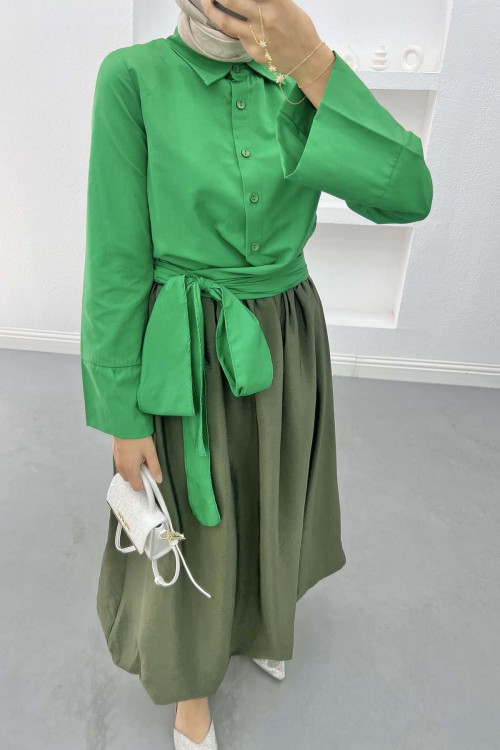 Belted Shirt Benetton Green