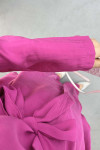 Belted Shirt Set Fuchsia