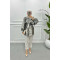 Belted Jacquard Jacket Silver