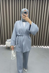 Belted Scuba Suit Gray