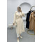 Belted Scuba Trench Coat Cream