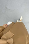 Belted Scuba Trench Coat Milky Coffee