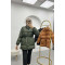 Belted Puffer Jacket Khaki