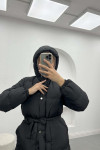 Belted Puffer Jacket Black